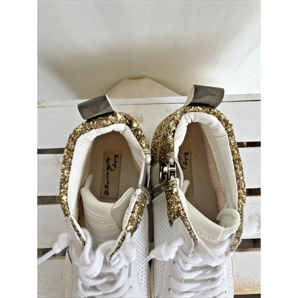 New Vintage Havanna White Lace Up Zip Up High Top Sneaker #1044 Women Size 7.5